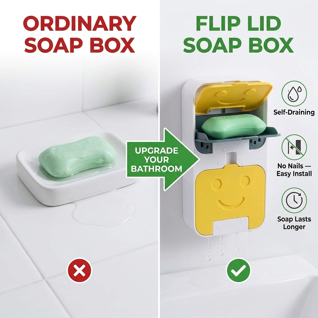 Flip Lid Drain Soap Box